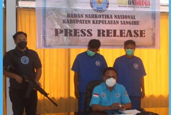 BNNK Sangihe Tangkap 2 Tersangka dan Berhasil Sita 0,94 Gram Sabu